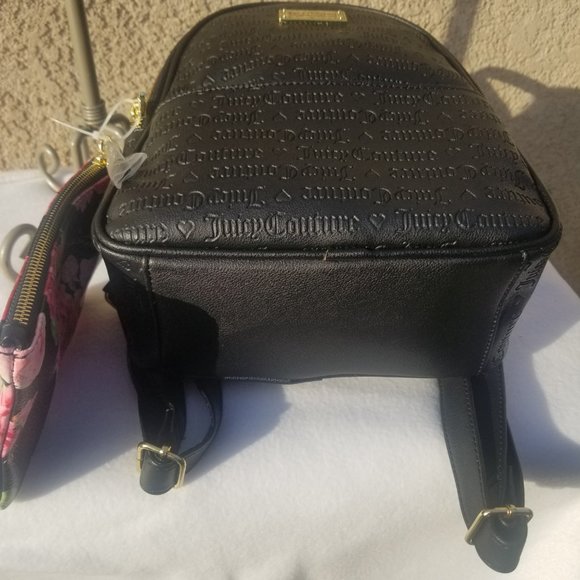 Juicy Couture Black Heart and Soul pull out pouch Backpack Brand New with tags
